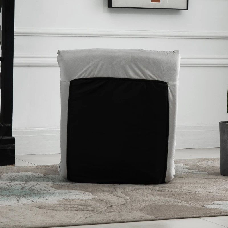 HOMCOM Krzesło podłogowe składany fotel podłogowy 13 pozycji regulowane szary metal