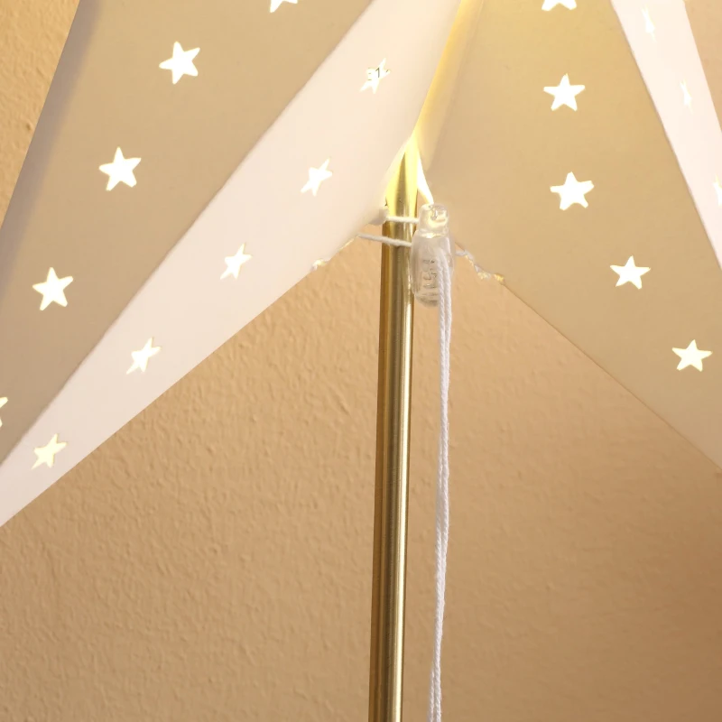 HOMCOM Weihnachtsstern mit LED Beleuchtung, Tischleuchte, Weihnachtsdekoration, 46 cm x 15 cm x 71 cm, Weiß & Gold