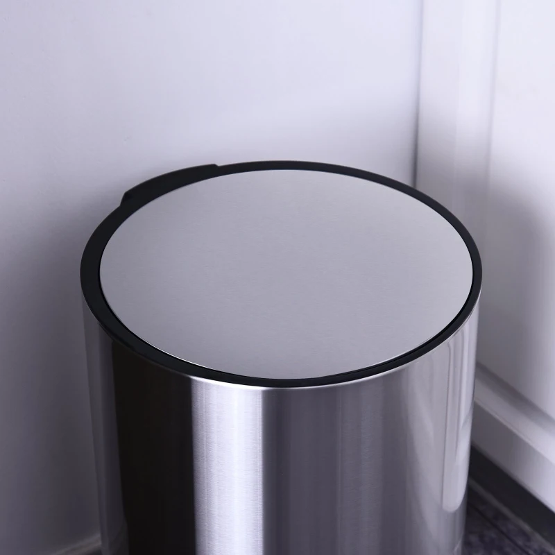 HOMCOM Abfalleimer Mülleimer Treteimer mit Inneneimer 20 L Soft Schließen Edelstahl PP Ø30,8 x 48,7 cm