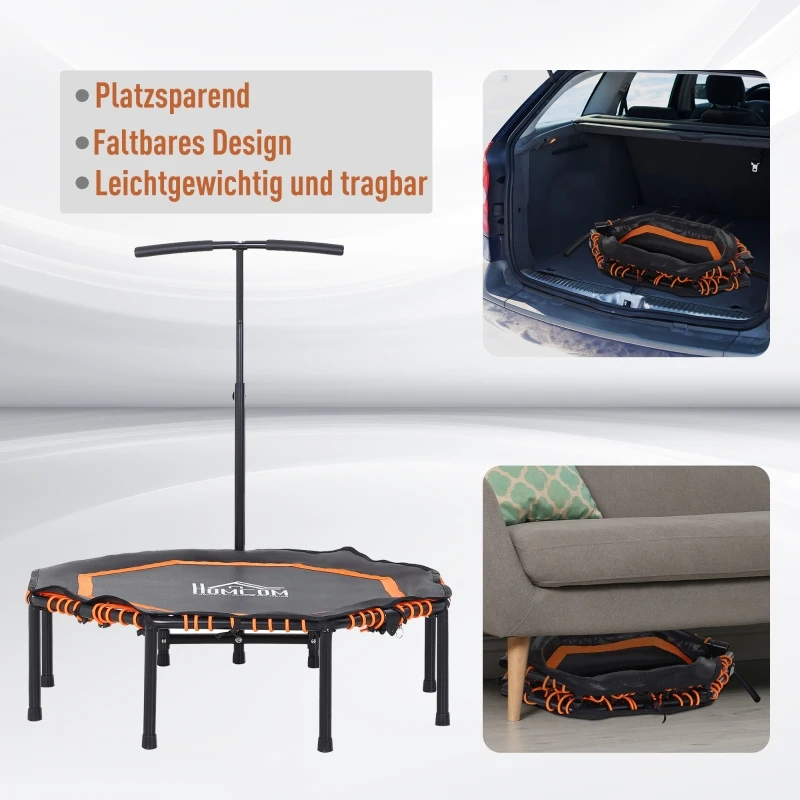 HOMCOM Fitness trampoline voor kinderen en volwassenen tuintrampoline oranje + zwart
