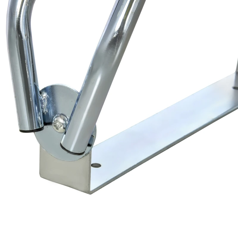 HOMCOM Fahrradparker Fahrradständer Mehrfachständer Bügelparker Boden- und Wandmontage Stahl Silber 5 Fahrräder 29 x 32,5 x 8,2 cm