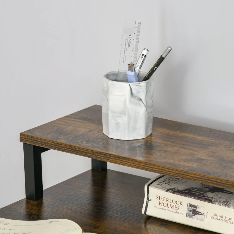 HOMCOM biurko, biurko komputerowe z półką stół, stół biurowy w stylu industrialnym, rustykalny