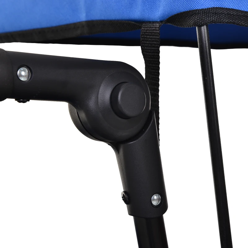 DURHAND® Bollerwagen Handwagen Gartenwagen mit Dach Faltbar extra Staubox Oxford Blau