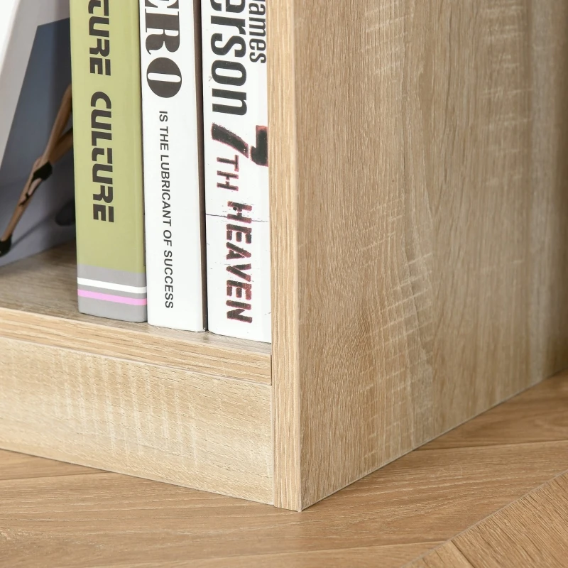 HOMCOM Bücherregal 3-stöckige Aufbewahrungsregal Büroregal Display Regal für Home-Office Wohnzimmer Spanplatte Natur 97,5 x 30 x 100 cm
