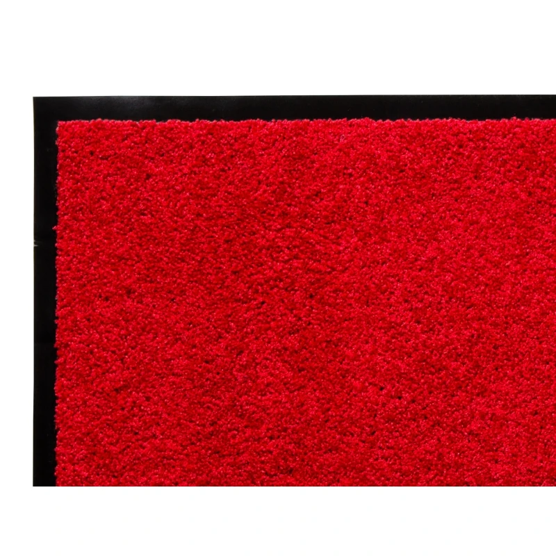 Homcom Fußmatte waschbar Gummiumrandung Rot 120 x 80 x 0,5 cm