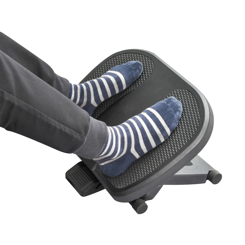 HOMCOM Voetensteun, voetenbank, voetsteun, in 3 hoogtes verstelbaar, HEUPEN, zwart, 45 x 34 x (10-16,5) cm voetensteun voetenbank voetsteun verstelbaar HEUPEN zwart | Aosom.de