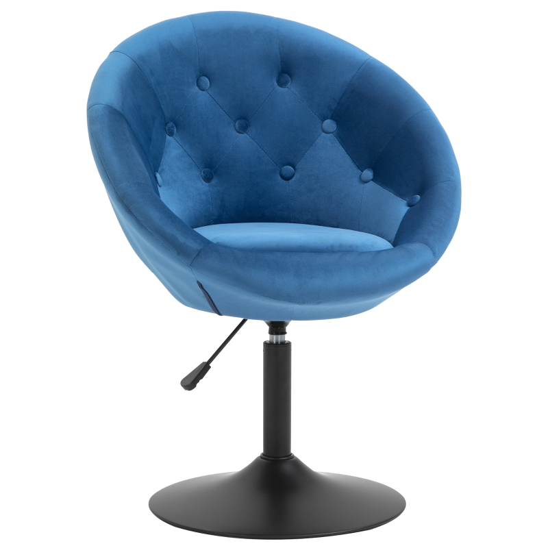 HOMCOM® Barhocker Drehhocker Drehstuhl Stahl höhenverstellbar Polyester+Stahl Blau