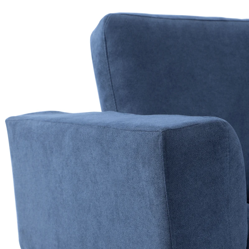 HOMCOM Schlafsofa Klappsofa 2-Sitzer Stoffsofa Bettsofa Sofa mit Schlaffunktion Sofagarnitur Flanell Metall Blau 151 x 75 x 83 cm