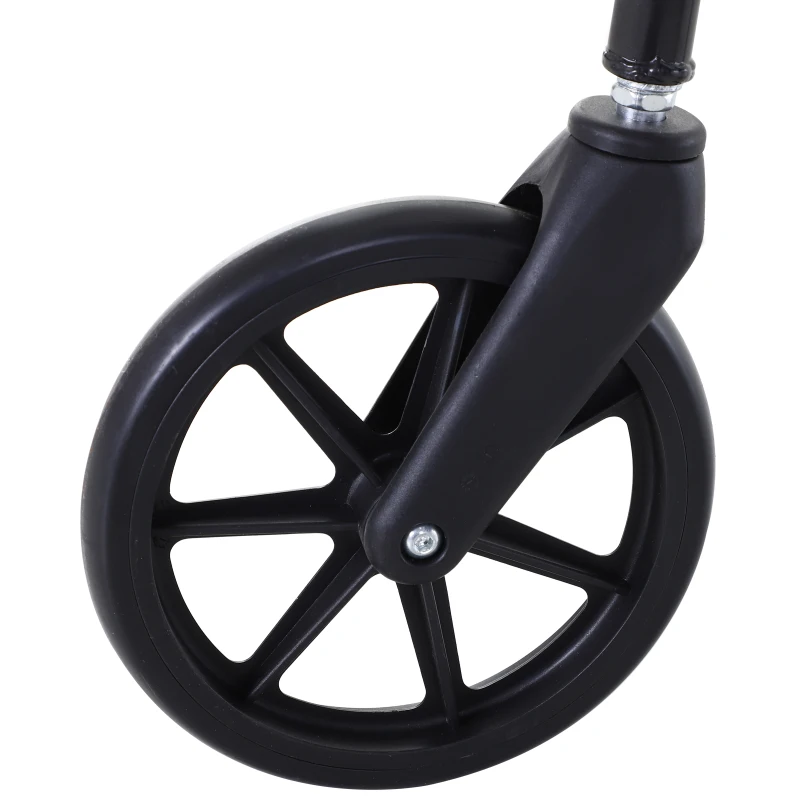 HOMCOM Rollator mit Stuhl, Faltbarer Gehwagen, Gehhilfe, Mobilität, mit Stauraum, mit Bremse, 4-stufig verstellbare Griffe, Leichtgewicht, Metall Schwarz 57,5 x 87 x 82-90 cm