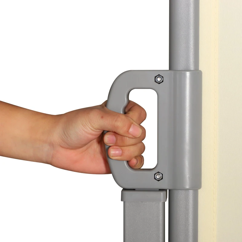 Outsunny Seitenmarkise, Sicht- und Sonnenschutz, Seitenrollo, Polyester, Beige, 3 x 2 m