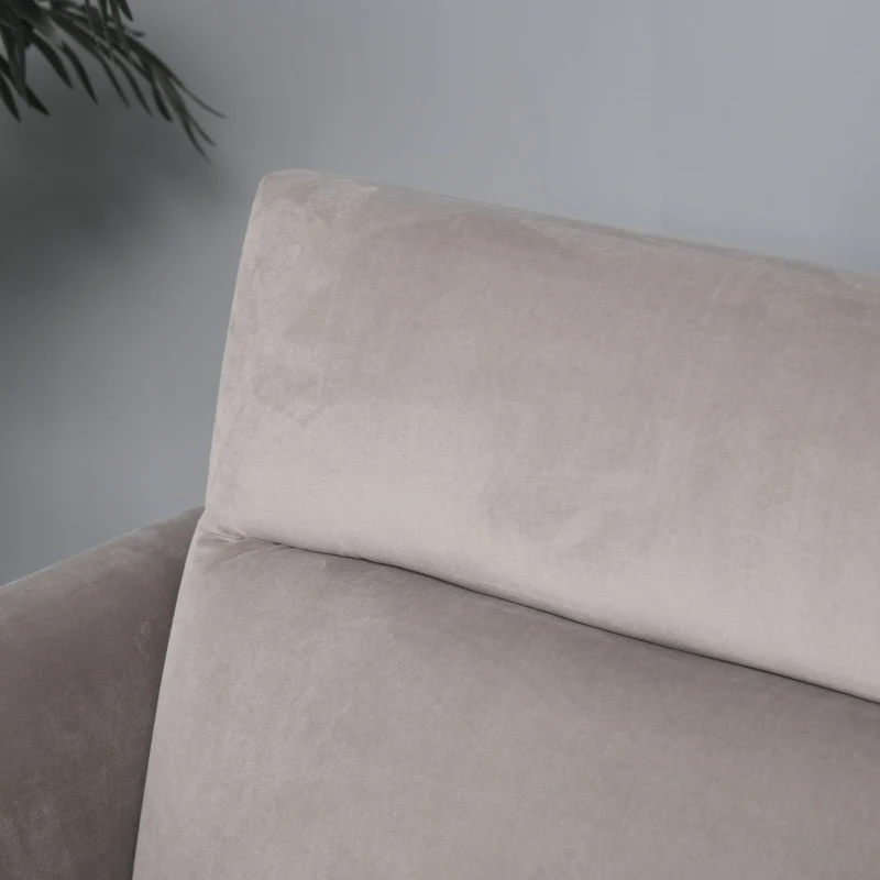 HOMCOM Schlafsofa Polstersofa mit 180° einstellbarer Rückenlehne 2 sitzer Sofa Schaumstoff Velvet-Touch nordischer Design Grau 207 x 85 x 82 cm