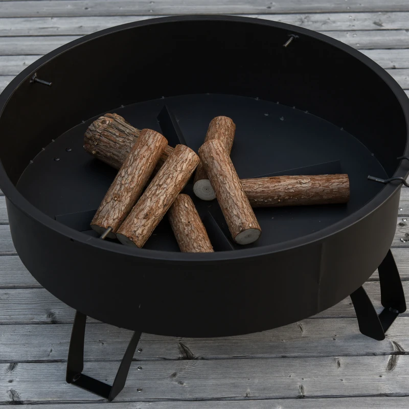 Outsunny Misa paleniskowa 2 w 1 Kosz paleniskowy z ochroną przed iskrami ruszt do grilla Grill ogrodowy