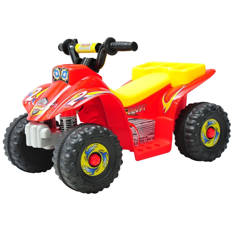 HOMCOM Quad ATV Mini Elektro-Quad Kinderauto Kinderwagen Elektroauto Kinderfahrzeug Kindermotorrad Elektroquad Kinderquad Elektromotorrad für 18-36 Monaten Kinder Rot