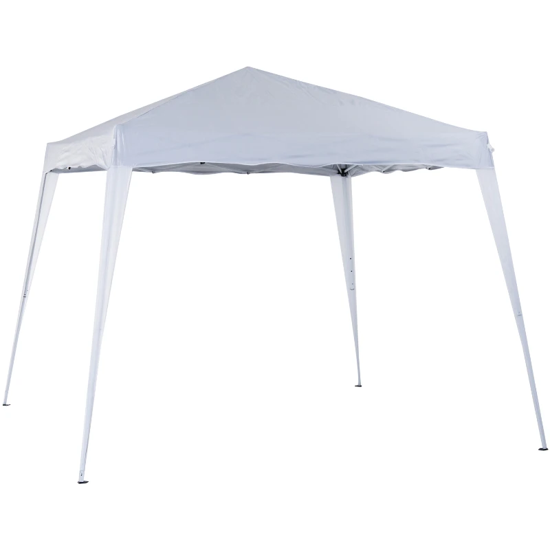 Outsunny 3 M x 3 M Base/ 2.5 M x 2.5 M Top Pop Up Gazebo with Carry Bag, Height Adjustable Slant Leg Party Tent Instant Event Shelter for Garden, Patio, White