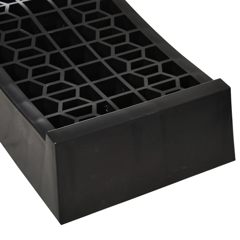 HOMCOM Zestaw 2 Ramp Dojazdowych Schodów Krawężnikowych Gumowych 3T PP Czarny 70 x 19,5 x 7,8 cm