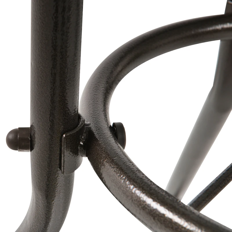 Outsunny Rattan Gartentisch runder Esstisch Glastisch Gartenmöbel Tisch Polyrattan+gehärtetes Glas Braun Ø80 x 71H cm