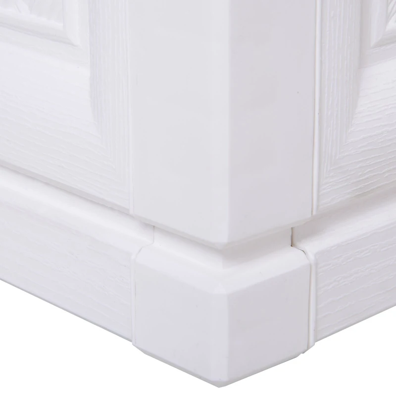 Outsunny 2tlg. Hochbeet für Balkon und Garten Pflanztopf aus PP, Weiß, 30 x 30 x 29 cm