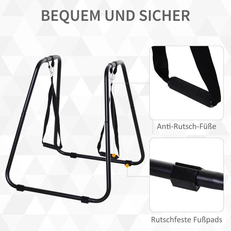 HOMCOM DRĄŻEK DO PODCIĄGANIA I ĆWICZEŃ stal czarny