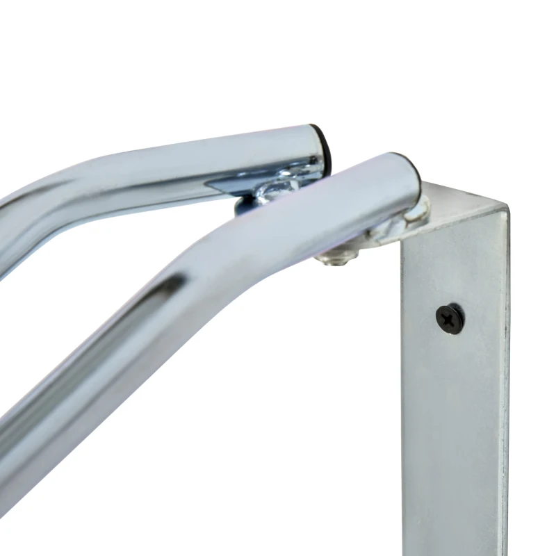 HOMCOM Fahrradparker Fahrradständer Mehrfachständer Bügelparker Boden- und Wandmontage Stahl Silber 5 Fahrräder 29 x 32,5 x 8,2 cm