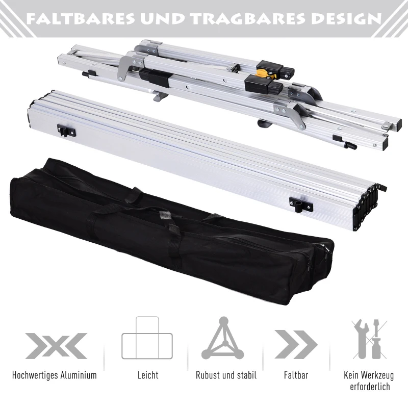 Stół piknikowy składany kempingowy regulacja wysokości torba transportowa aluminium Outsunny