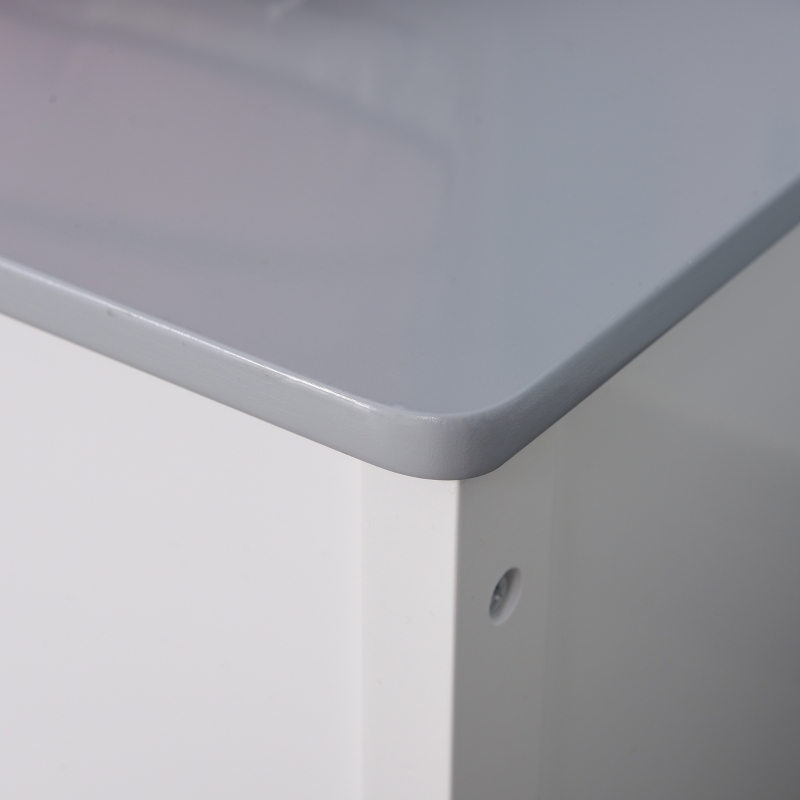 HOMCOM Speelgoedkist zitbank met opbergruimte kistbank massief houten poten grijs