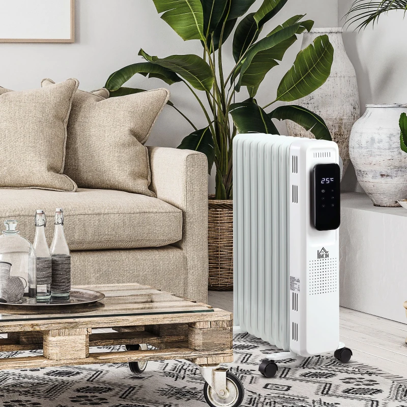 HOMCOM Grzejnik olejowy, 42,5 cm x 24 cm x 63 cm