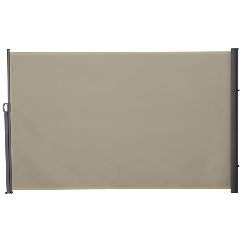 Outsunny Seitenmarkise, Sicht- und Sonnenschutz, Seitenrollo, Polyester, Beige, 3 x 2 m