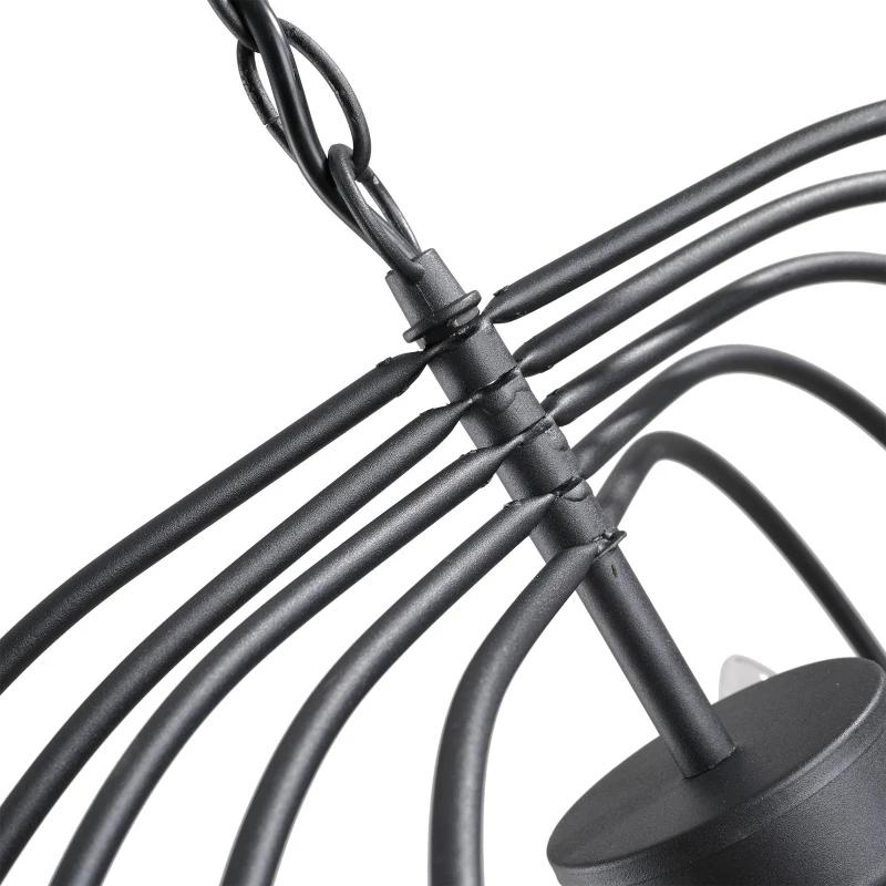 HOMCOM® Deckenlampe Pendelleuchte Hängeleuchte Deckenleuchte Industrie Vintage Schwarz