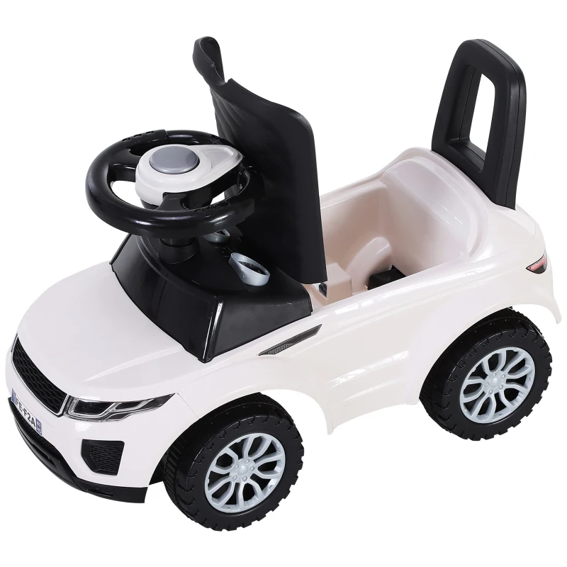 HOMCOM® POJAZD DLA DZIECI JEŹDZIK PCHACZ CHODZIK KLAKSON SCHOWEK PP biały 62 X 28 X 41,5 cm