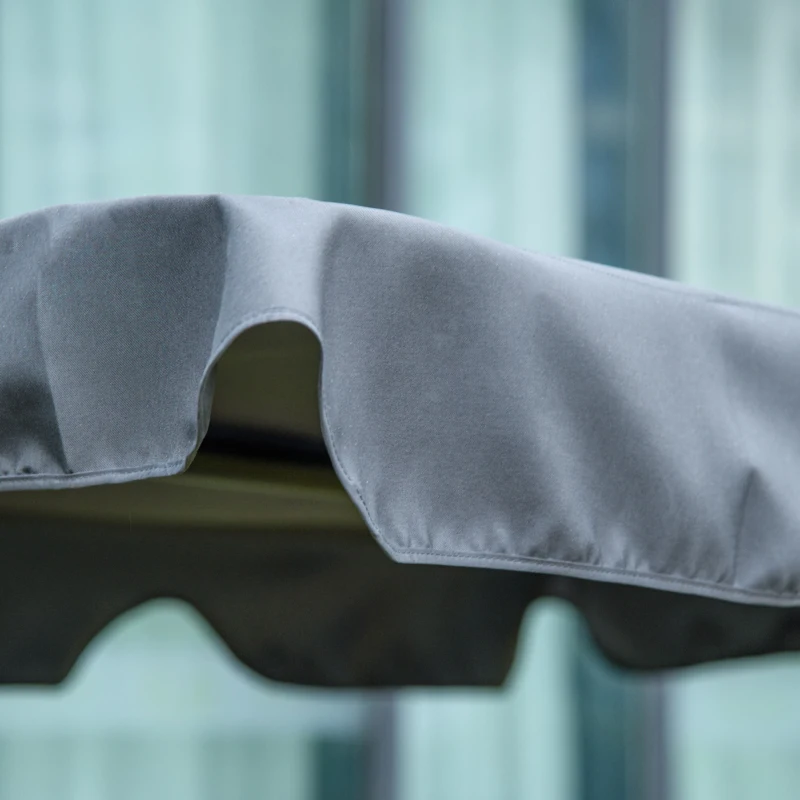 Outsunny 3-Person Porch Swing with Stand, Outdoor Swing for Patio Porch with Adjustable Tilt Canopy & Comfortable Swing Bench-Style Seat, Steel Frame, Grey