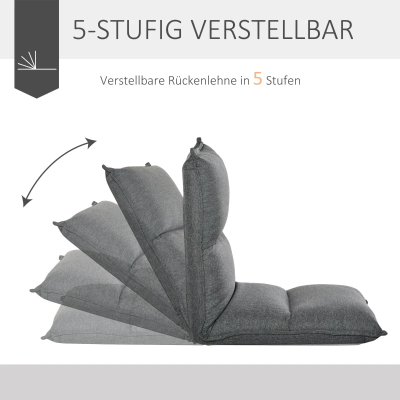HOMCOM zitkussen relaxstoel ligstoel vloerkussen stadion zitzak verstelbaar met rugleuning