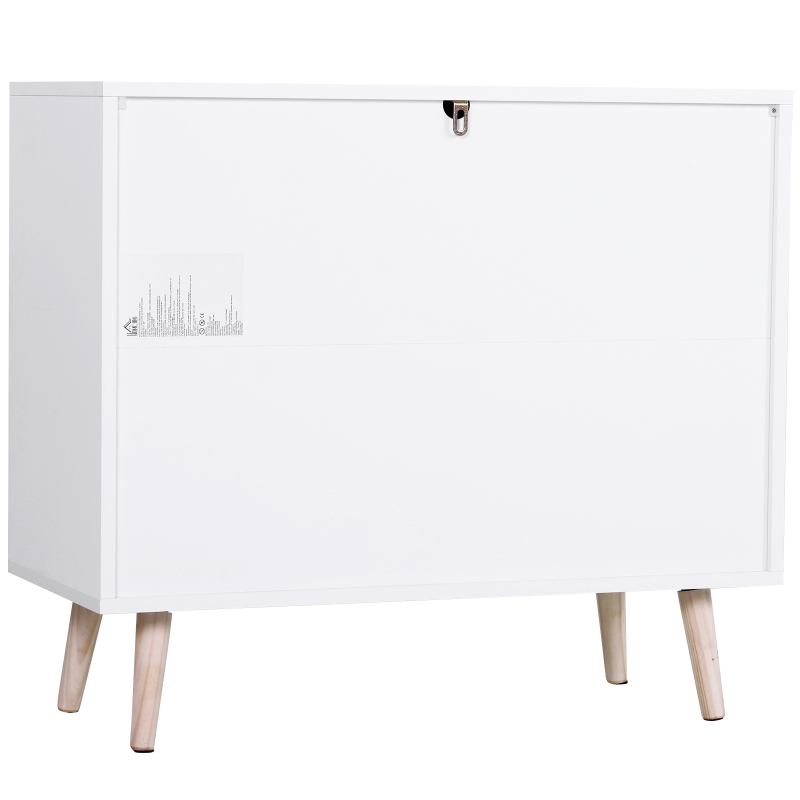 HOMCOM Cómoda con 3 Cajones Cajonera con Patas para Niños de Ropa o Juguetes 90x42x80cm Carga 20kg Azul