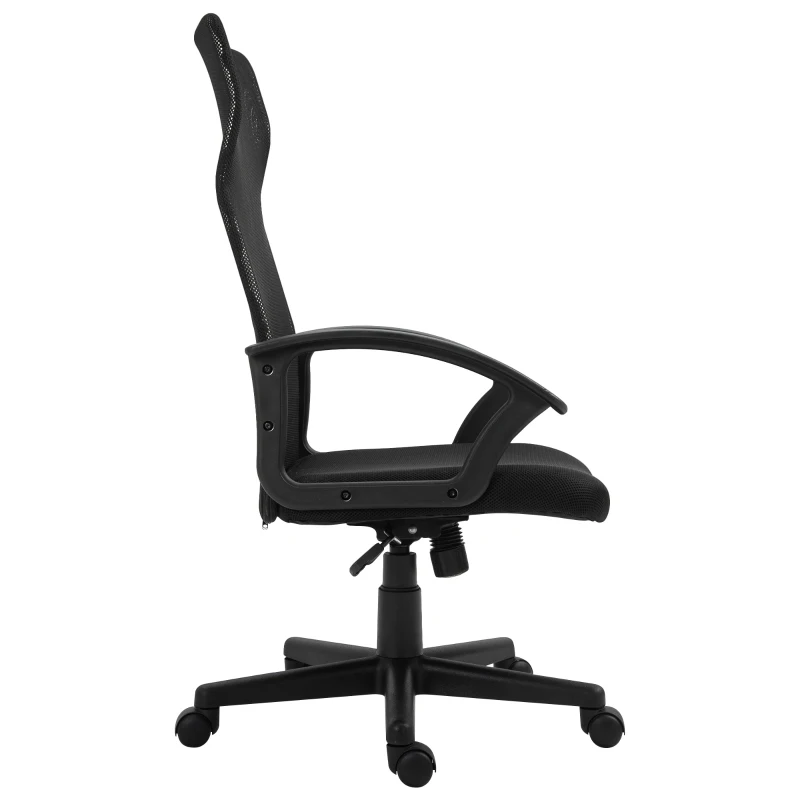 Vinsetto Executive High Mesh Back Office Chair w/ Fixed Armrests Adjustable Height Wheels Wide Padded Seat Home Work Comfort Support Black
