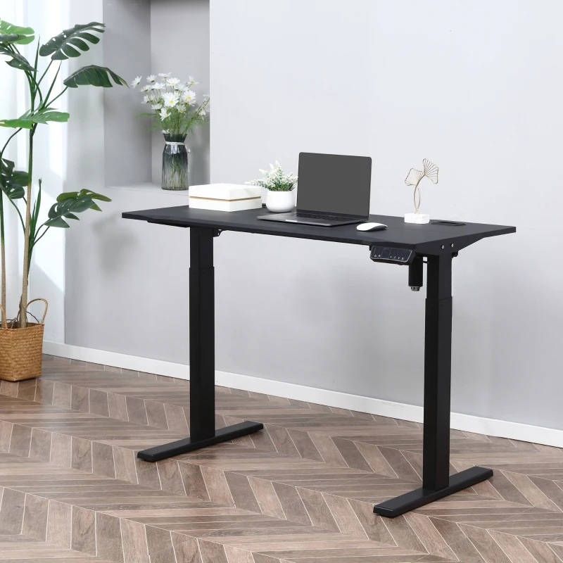 Vinsetto Electric Height Adjustable Standing Desk, 120 cm x 60 cm Memory Preset Stand Up Workstation for Home, Office, Black