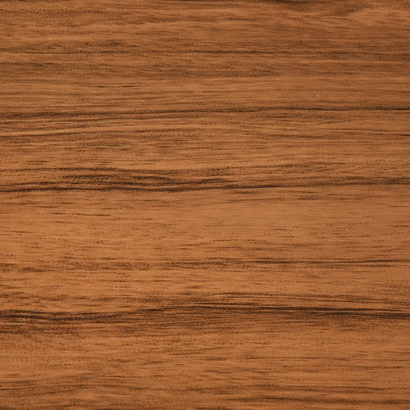 HOMCOM Retro Two-Tier Coffee Table w/ Curved Metal Frame Adjustable Feet Oak-Effect Round Tops Side End Home Furniture Stylish Living Room