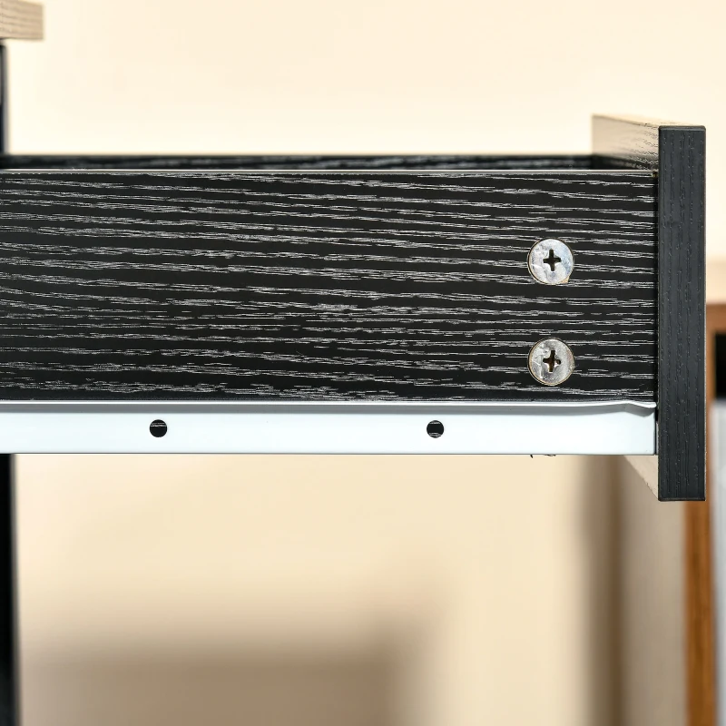 HOMCOM Computer Desk, Home Office Workstation for Study, Writing with CPU Stand and Drawer, Steel Frame, 120x60x75cm