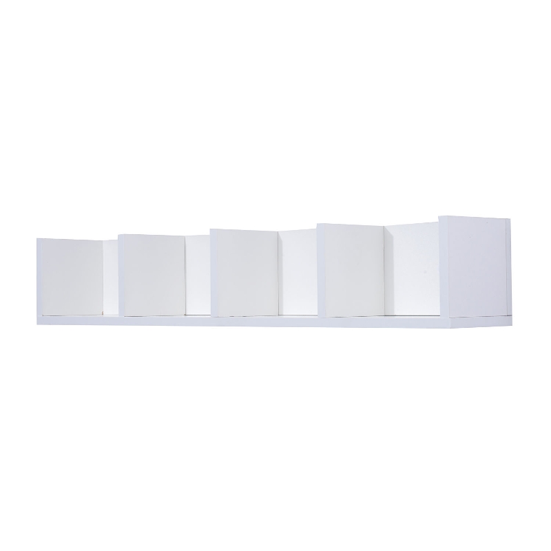 HOMCOM 95cm Four-Compartment Wall Shelf - White