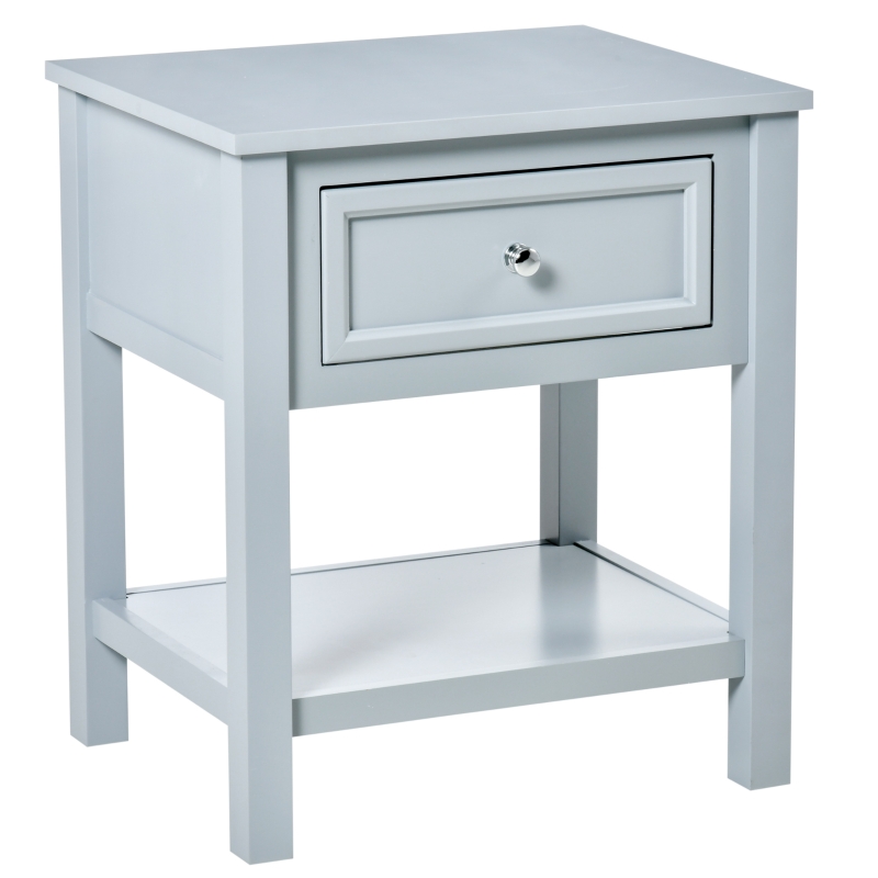 HOMCOM Wooden Small Side Coffee Table w/Open Bottom Shelf Space for Home Office