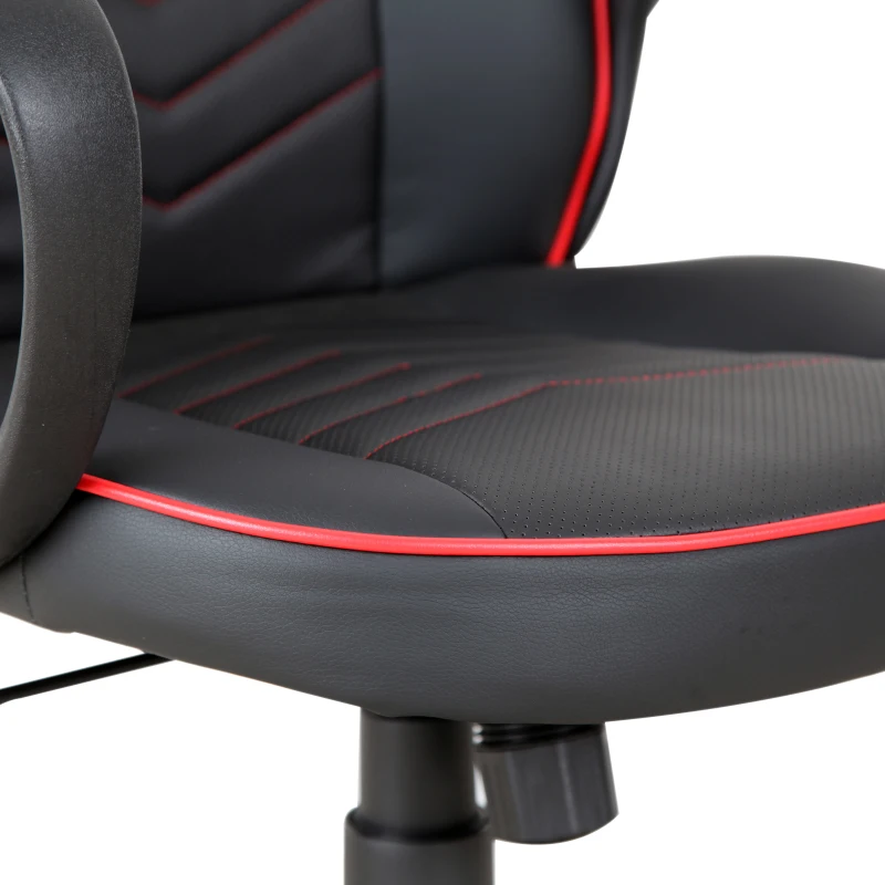 Vinsetto Home Office Faux Leather Executive Chair High Back Desk Gaming Gamer Swivel Chair Adjustable Height, Wheels, Arm, Black Red