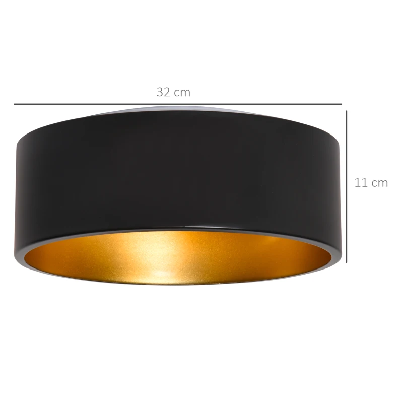 HOMCOM LED Ceiling Light Modern Ceiling Lamp 22W 1500 Lumen Cold White Light Mount Ceiling Lamp for Living Room Bedroom Kitchen Hallway