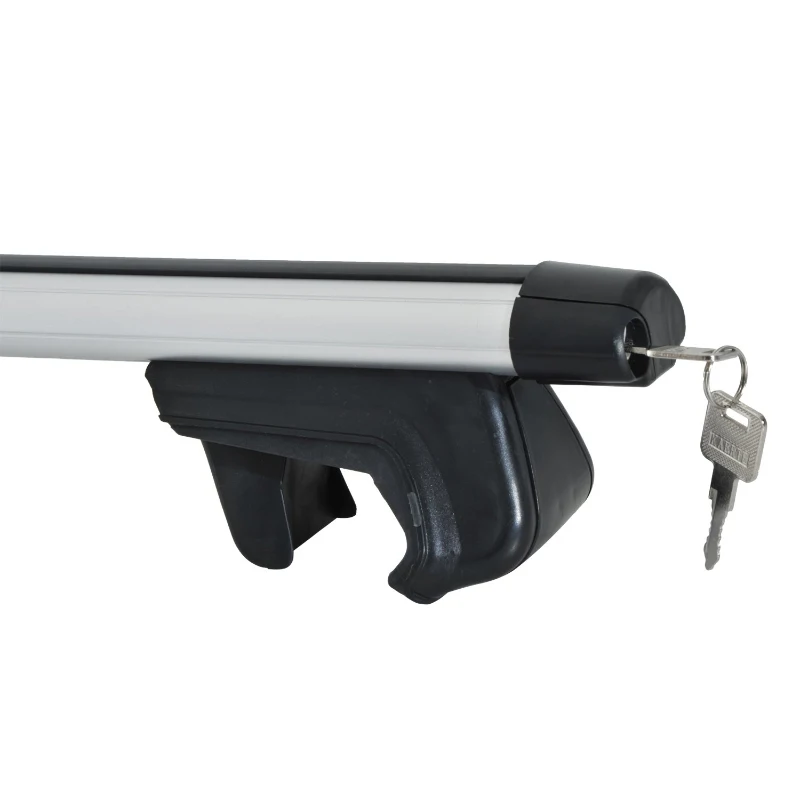 HOMCOM Juego de Barras para Techo Aluminio Universal Baca Portaequipajes Coche con Cierre 135cm