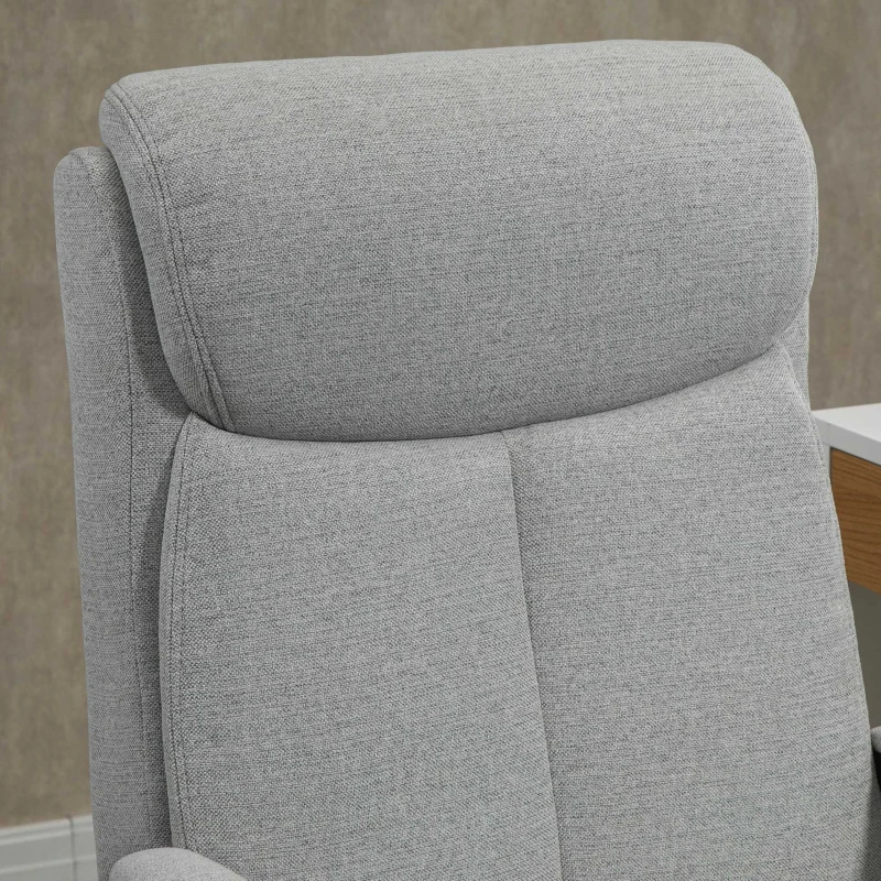 Vinsetto High Back Executive Chair Ergonomic Task Seat Home Office Swivel  Computer Chair for Sturdy with Padded Armrests, Adjustable Height, Light Grey