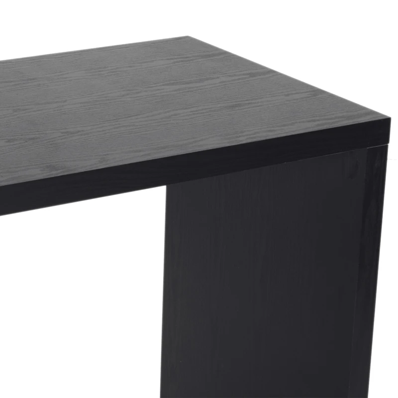 HOMCOM Modern Bar Counter Beverage Table Storage Display Wooden Shelf Shelving Room Divider (Black)