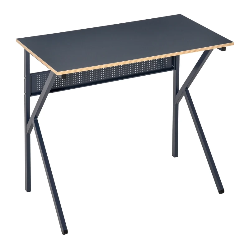 HOMCOM Home Office Computer Desk, Modern Simple Style Writing Table, PC Laptop Workstation with K-Shaped Legs for Study, Bedroom, Living Room, Navy Blue
