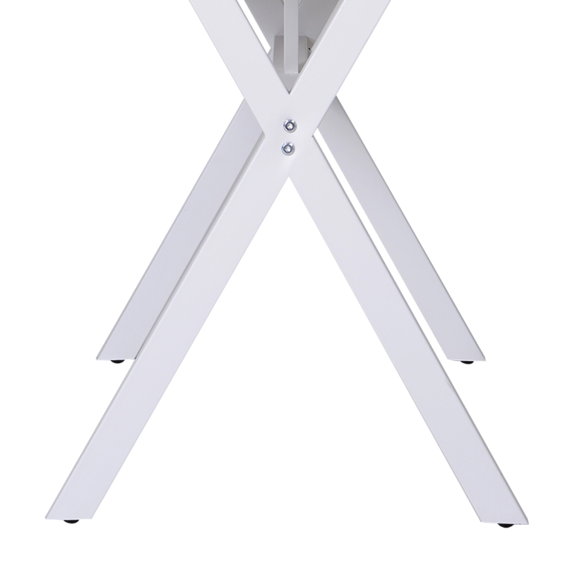 HOMCOM Dining Table Drop Leaf Metal Frame MDF Top Folding Expandable 6 Person Oak