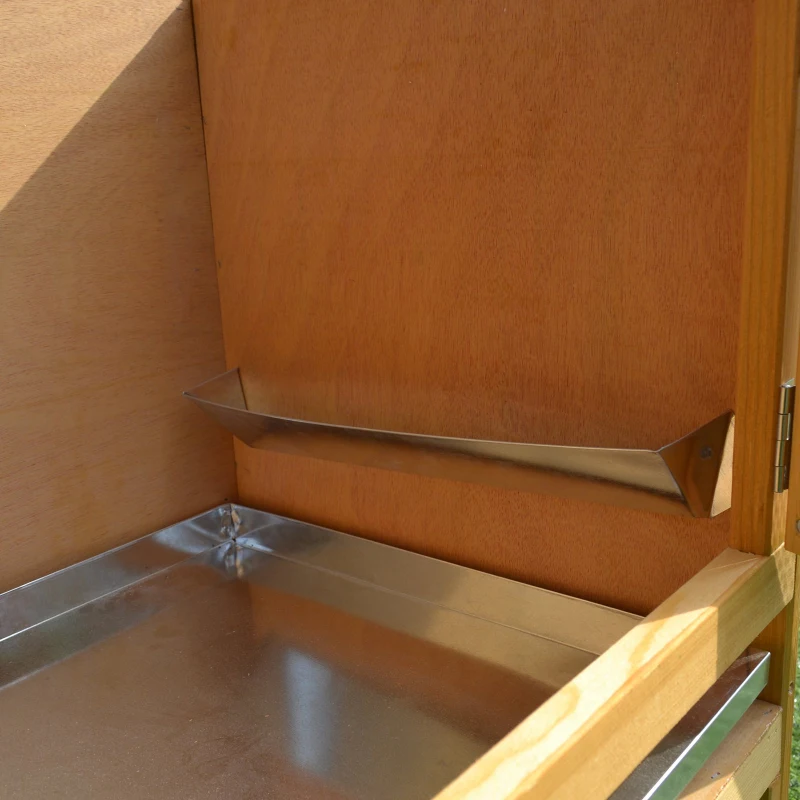 PawHut Guinea Pigs Hutches, 115Lx44.3Wx65H cm, Fir Wood-Yellow/Green