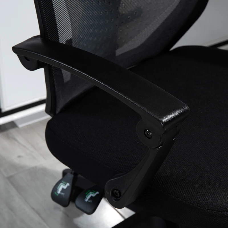 Vinsetto High Back Home Mesh Office Chair Swivel Reclining w/ Lumbar Support Height Adjustable Free Moving Suitable For Working Relaxing Black