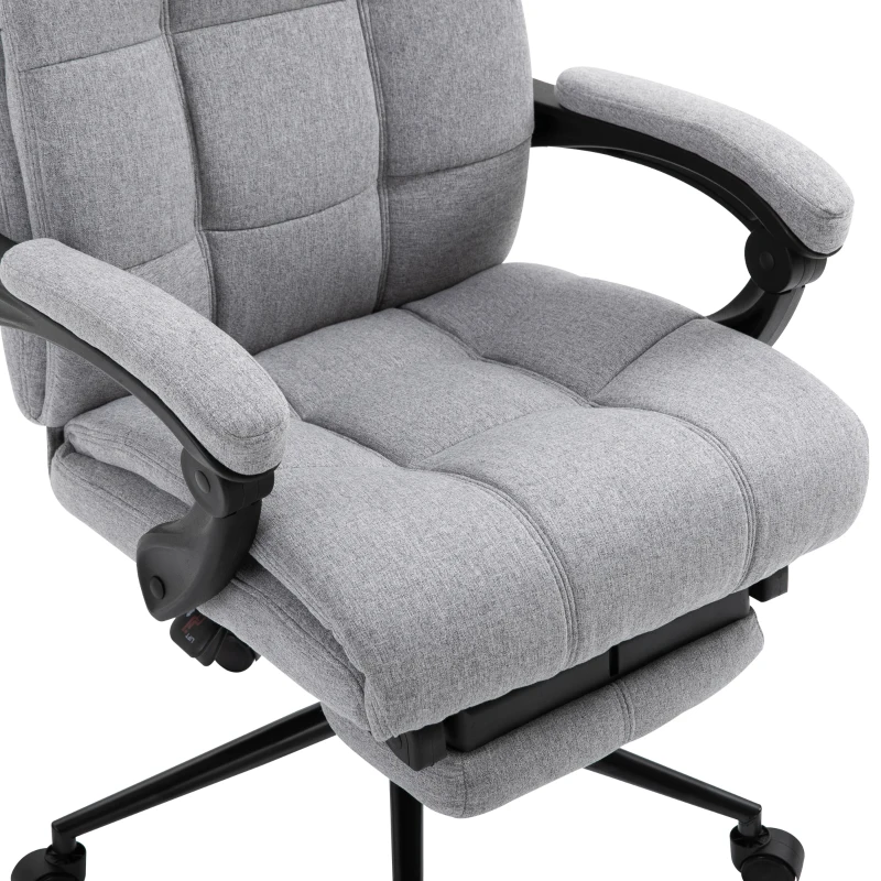 Vinsetto Ergonomic Office Desk Chair Adjustable Height Rolling Swivel w/Armrest Light Grey