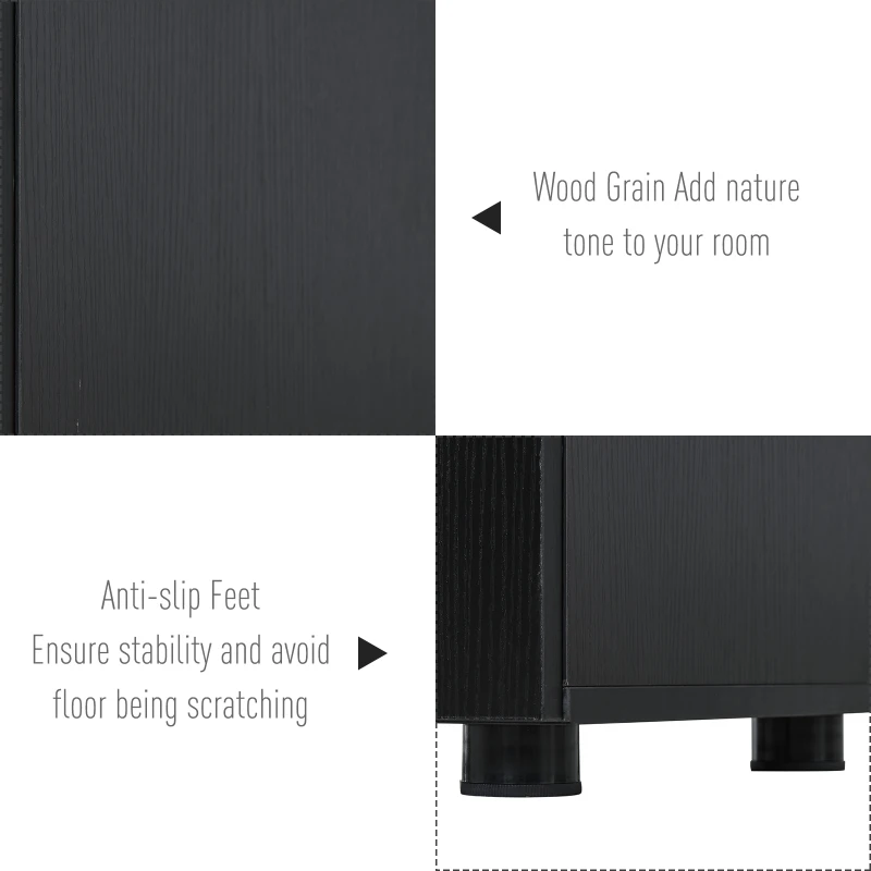 Vinsetto Lockable Office Storage Cabinet 2-Tier Filing Cabinet w/ Feet 2 Keys Melamine Coating Aluminium Handles Home Office Printer Stand Black(m-7)