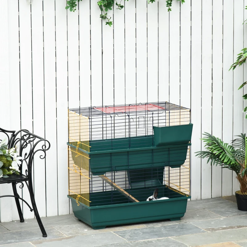 PawHut 2-Story Large Small Animal Cage w/ Accessories for Chinchillas Puppy Guinea Pig